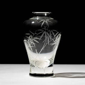 Steuben Glass Bamboo Vase