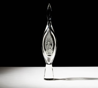 Steuben Glass Meditating Buddha Sculpture