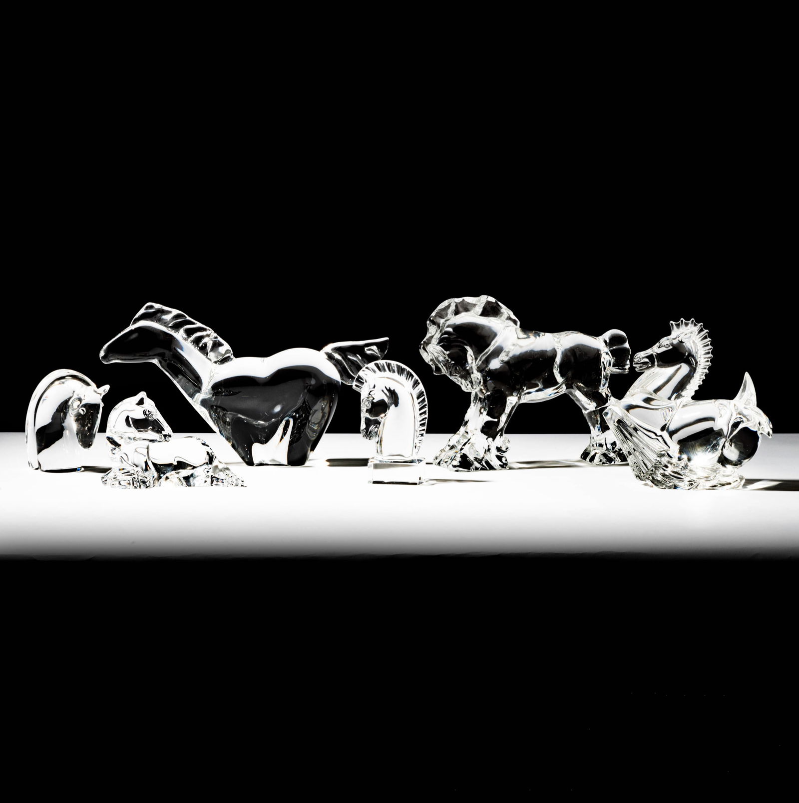 Six Steuben Glass Horse Sculptures (1 of 17)