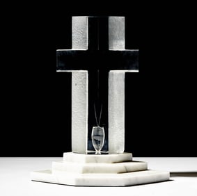 Steuben Glass Cross Sculpture