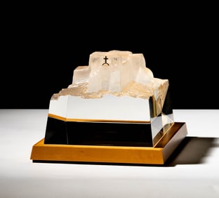 Steuben Glass Adobe Landmark Sculpture