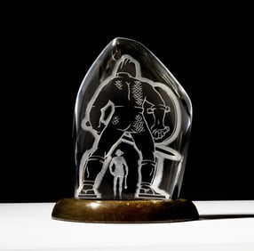 Steuben Glass David and Goliath Sculpture