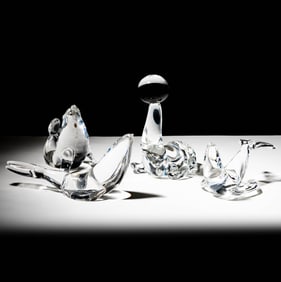 Four Steuben Glass Seal Sculptures