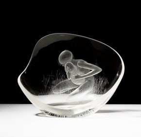 Steuben Glass Mother and Child Sculpture