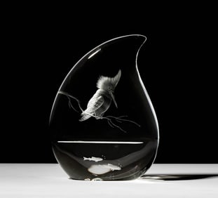 Steuben Glass Kingfisher Sculpture