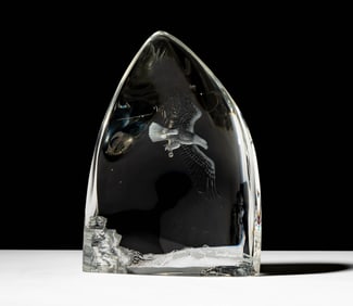 Steuben Glass Eagle's Flight Sculpture