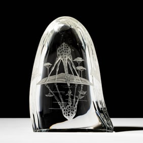 Steuben Glass Giraffe at Sunset Sculpture