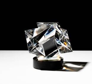 Steuben Glass Triangles Sculpture