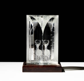 Steuben Glass Elusive Buck Sculpture