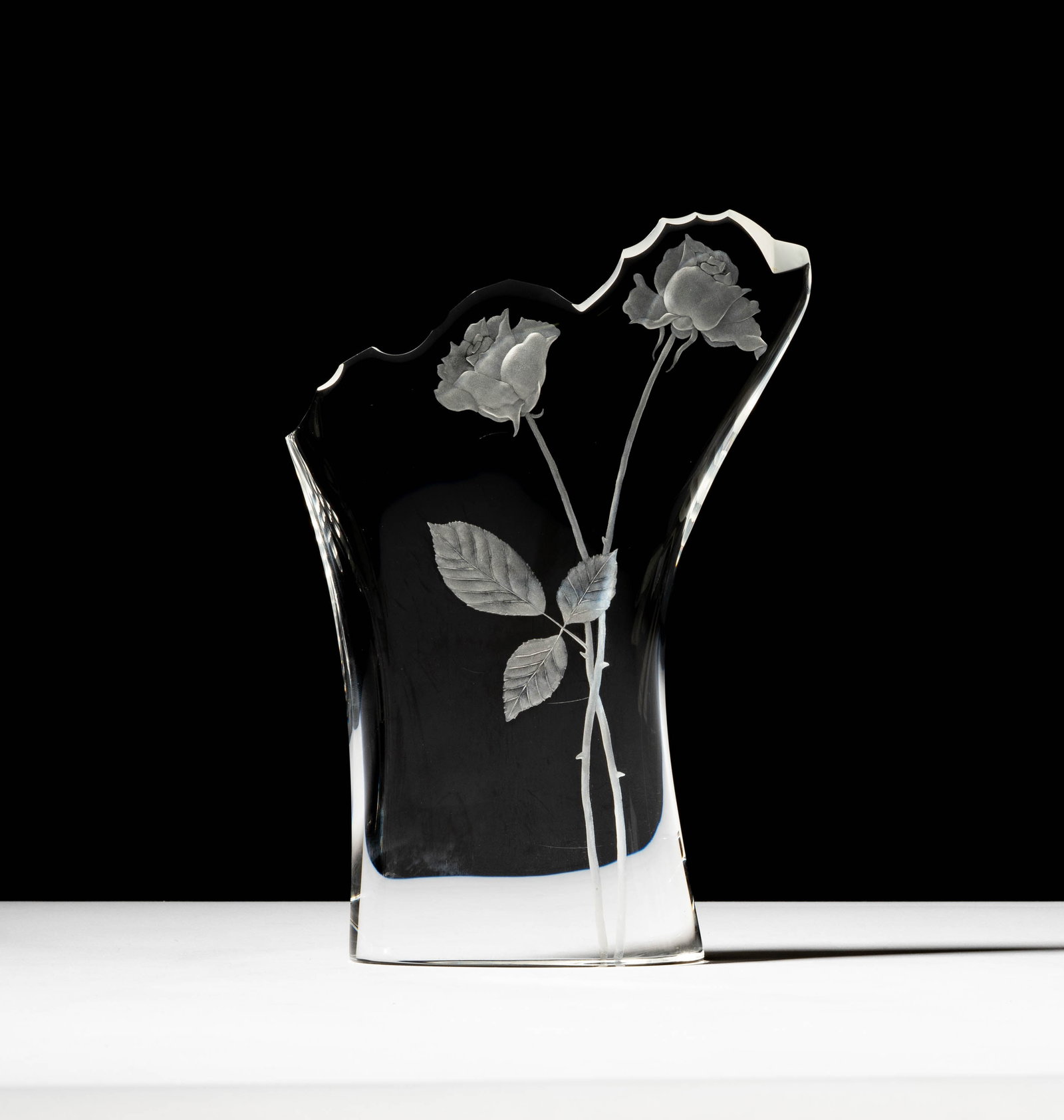 Steuben Glass Rose Bouquet Sculpture (1 of 7)