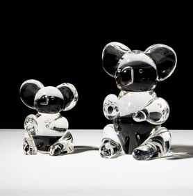 Two Steuben Glass Koala Bears