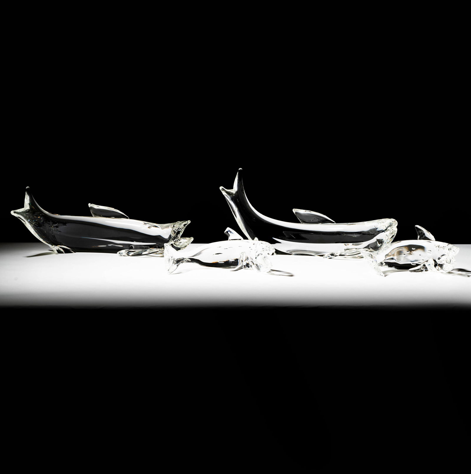 Four Steuben Glass Salmon Sculptures (1 of 17)