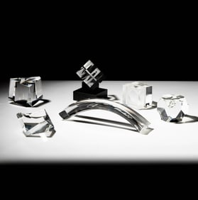 Six Steuben Glass Table Articles