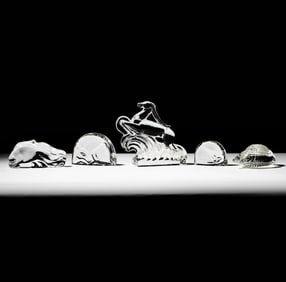 Five Steuben Glass Animal Sculptures