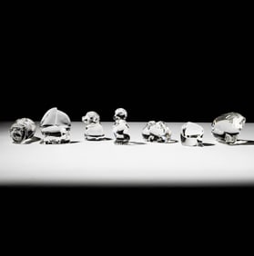 Seven Steuben Glass Paperweights