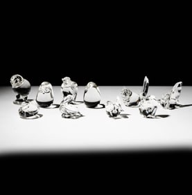 Ten Steuben Glass Hand Coolers