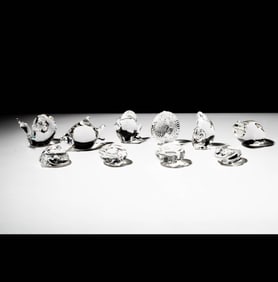 Ten Steuben Glass Hand Coolers