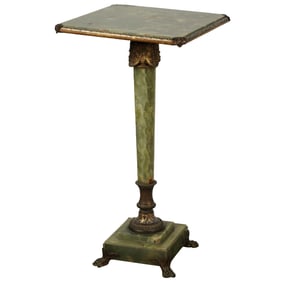 A French Onyx and Champleve Enamel Occasional Table