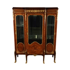 A Louis XVI-Style Breakfront Vitrine Cabinet
