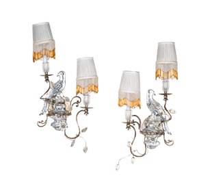 A Pair of Maison Bagues-Style Twin-Light Sconces