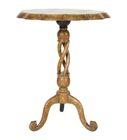A Kashmiri Lacquered Tripod Table