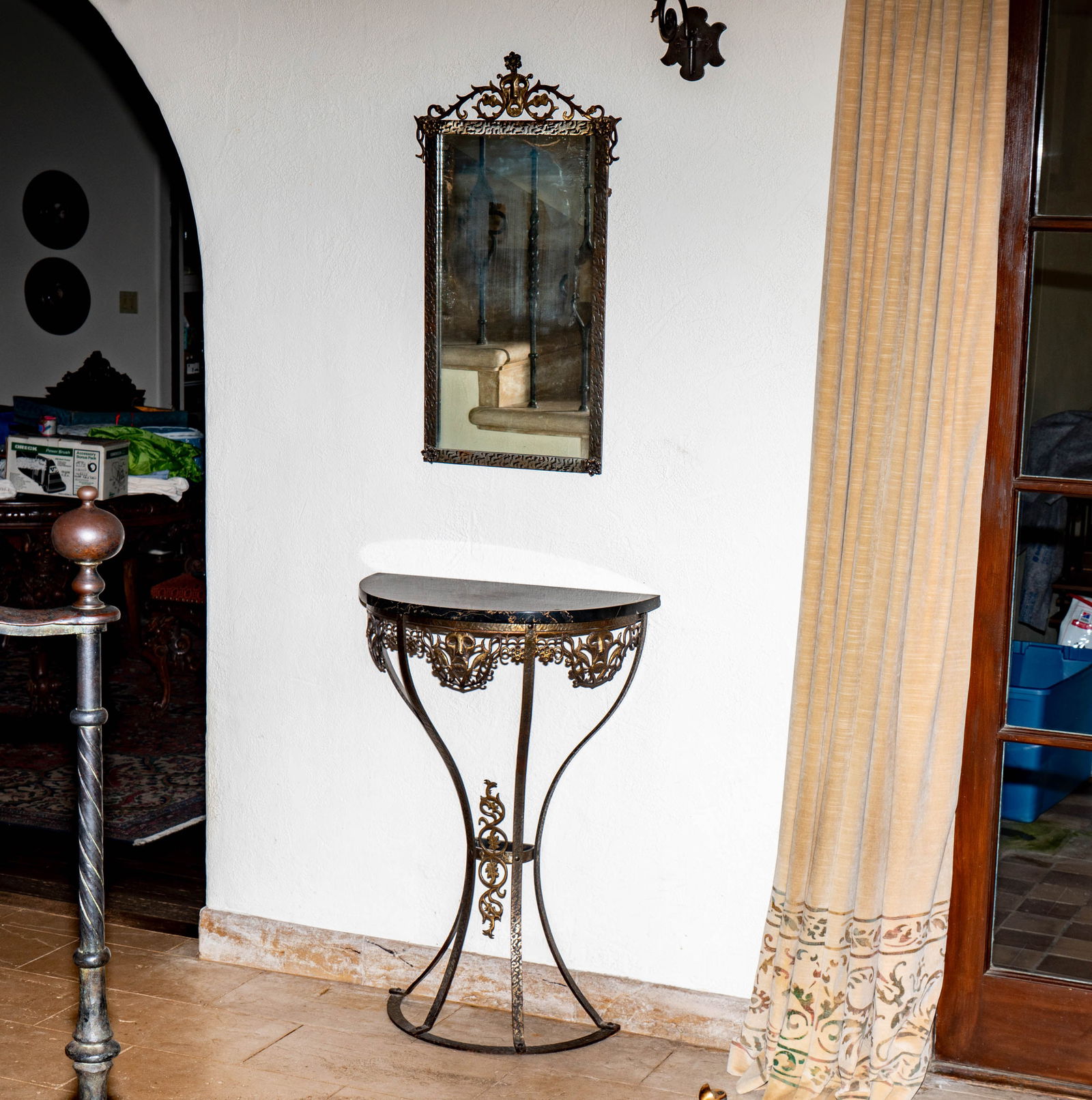 An Iron Console Table and Mirror (1 of 13)