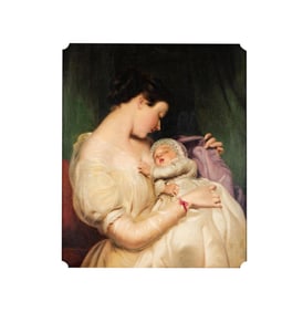 After James Sant 1820-1916: The artist's wife Elizabeth with their daughter Mary Edith