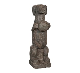 A Spanish Colonial Carved Stone Dog