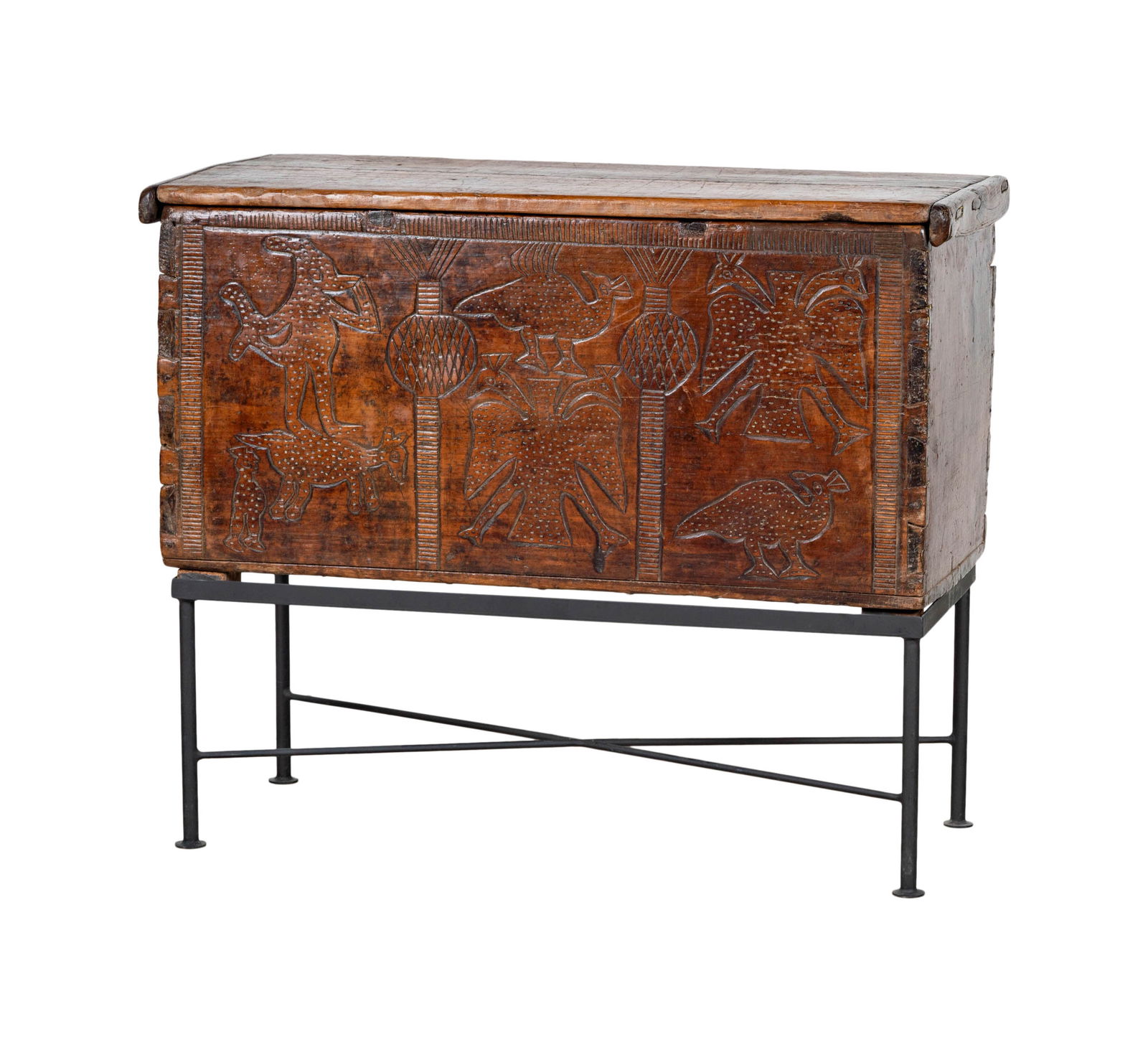 An Antique Spanish Colonial Carved Pine Trunk (1 of 11)