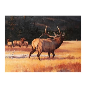 Leon Parson, B. 1958, Elk and Horses