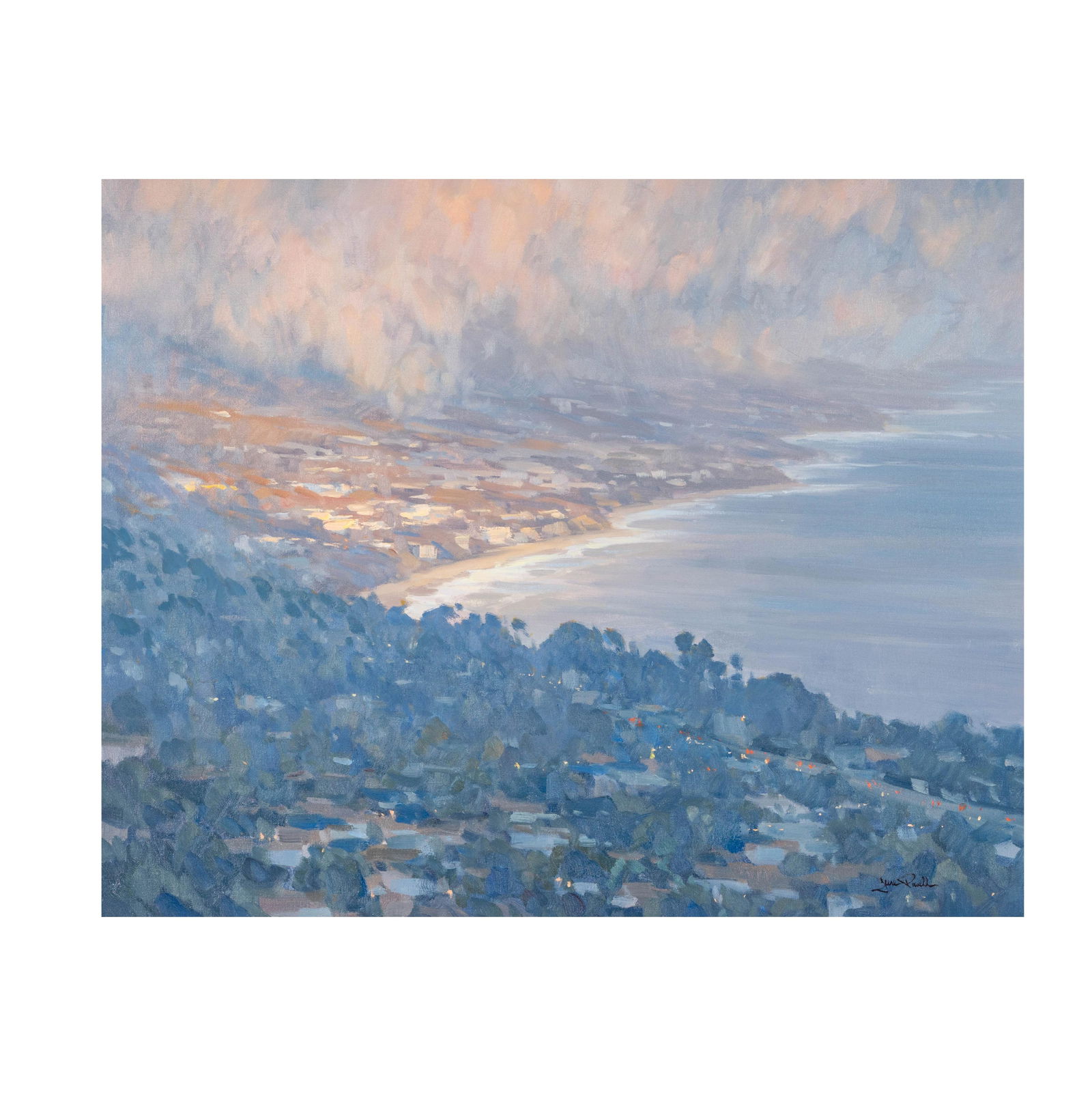 Jesse Powell, B. 1977, Last Light, Laguna Coast: oil on canvas, signed lower right, titled to label verso 24 x 30 in. (61 x 76.2 cm.) Frame: 30 3/4 x 36 3/4 in. (78.1 x 93.3 cm.) Notes: This item does not qualify for in-house shipping. Please see ou