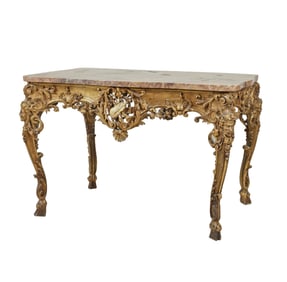 An Antique Louis XV-Style Giltwood Salon Table