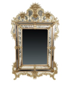 A Venetian Hand-Blown Glass Mirror