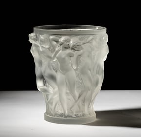 A Lalique Bacchantes Glass Vase