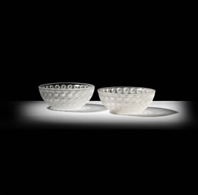 A Pair of Lalique Nemours Glass Bowls