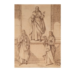 Attributed to Jacques Callot, 1592-1635, Christ with Mary and St. John the Evangelist