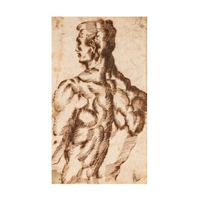 Workshop of Baccio Bandinelli, 1488-1560, Study of a Male Nude, after a Statuette or Maquette