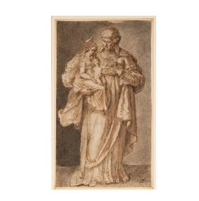 Frans (1516) Floris, 1515-1570, St. Anne Holding the Virgin and Child
