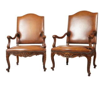A Pair of Louis XV-Style Fauteuils
