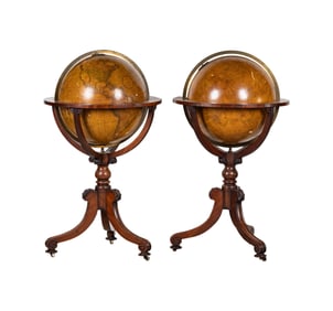 Two English Regency Library Globes by John and William Cary