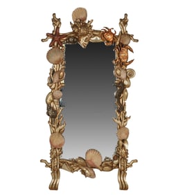 A Grotto-Style Carved Giltwood Mirror
