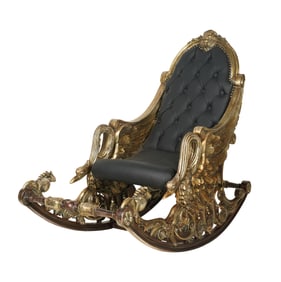 A Venetian-Style Carved Giltwood Lolling Chair