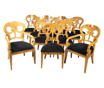 A Set of Twelve Biedermeier-Style Dining Chairs