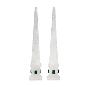 A Pair of Rock Crystal Obelisks