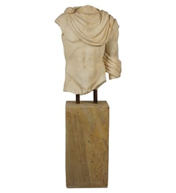 An Italian Roman style Marble Torso on Base