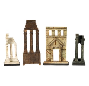 Four Grand Tour-Style Marble Architectural Models