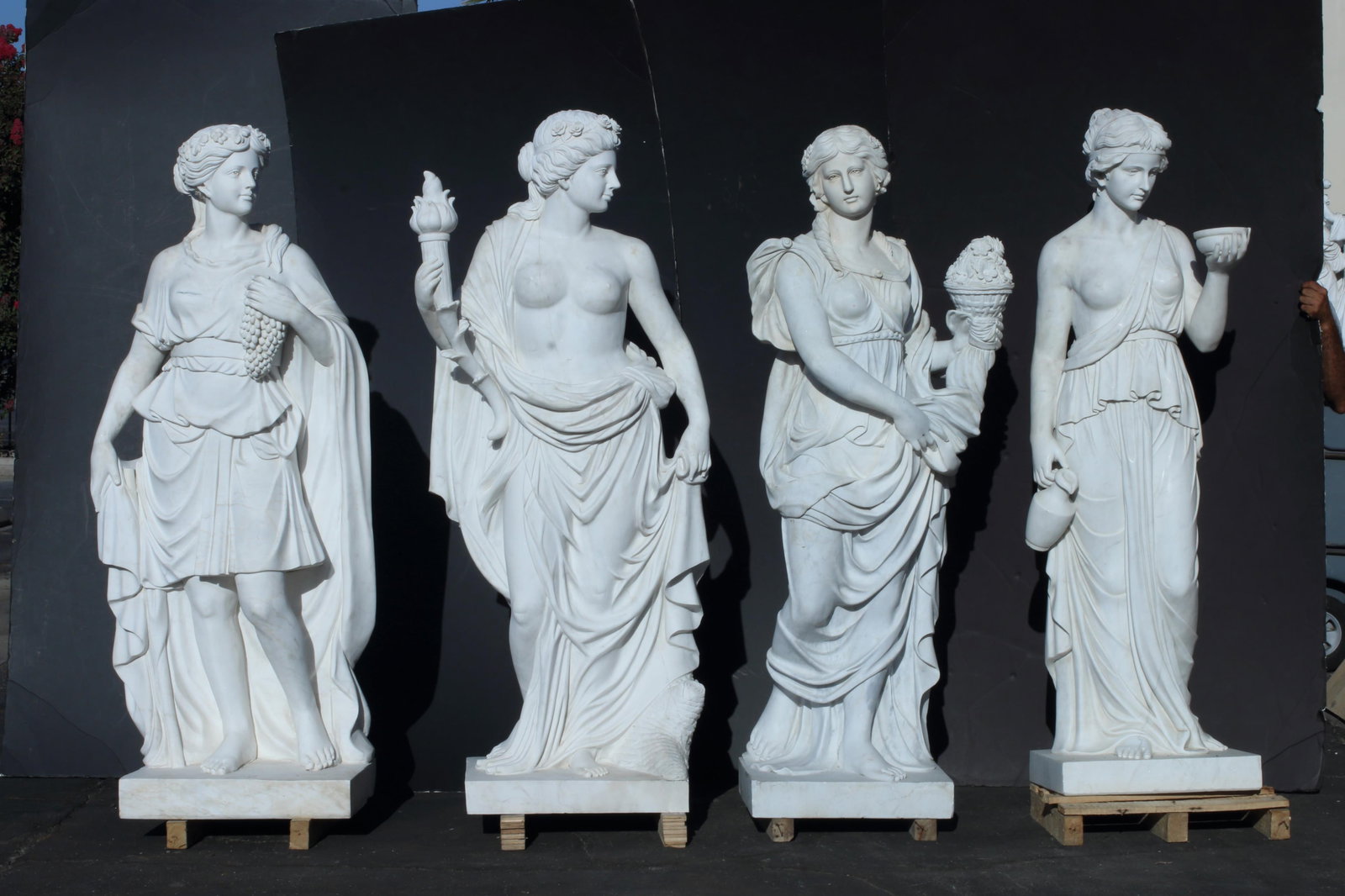 Four Italian Carrara Marble Figures of the Four Seasons (1 of 6)