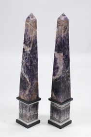 A Pair of Large Amethyst Obelisks