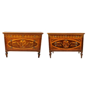 A Pair of Marquetry Commodes