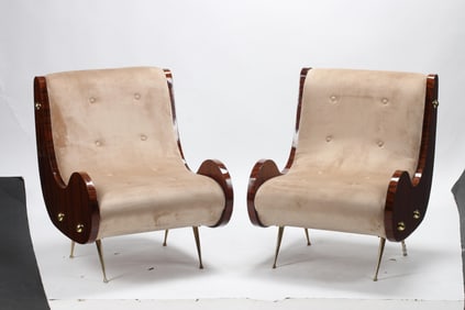 A Pair of Art Deco-Style Lounge Chairs